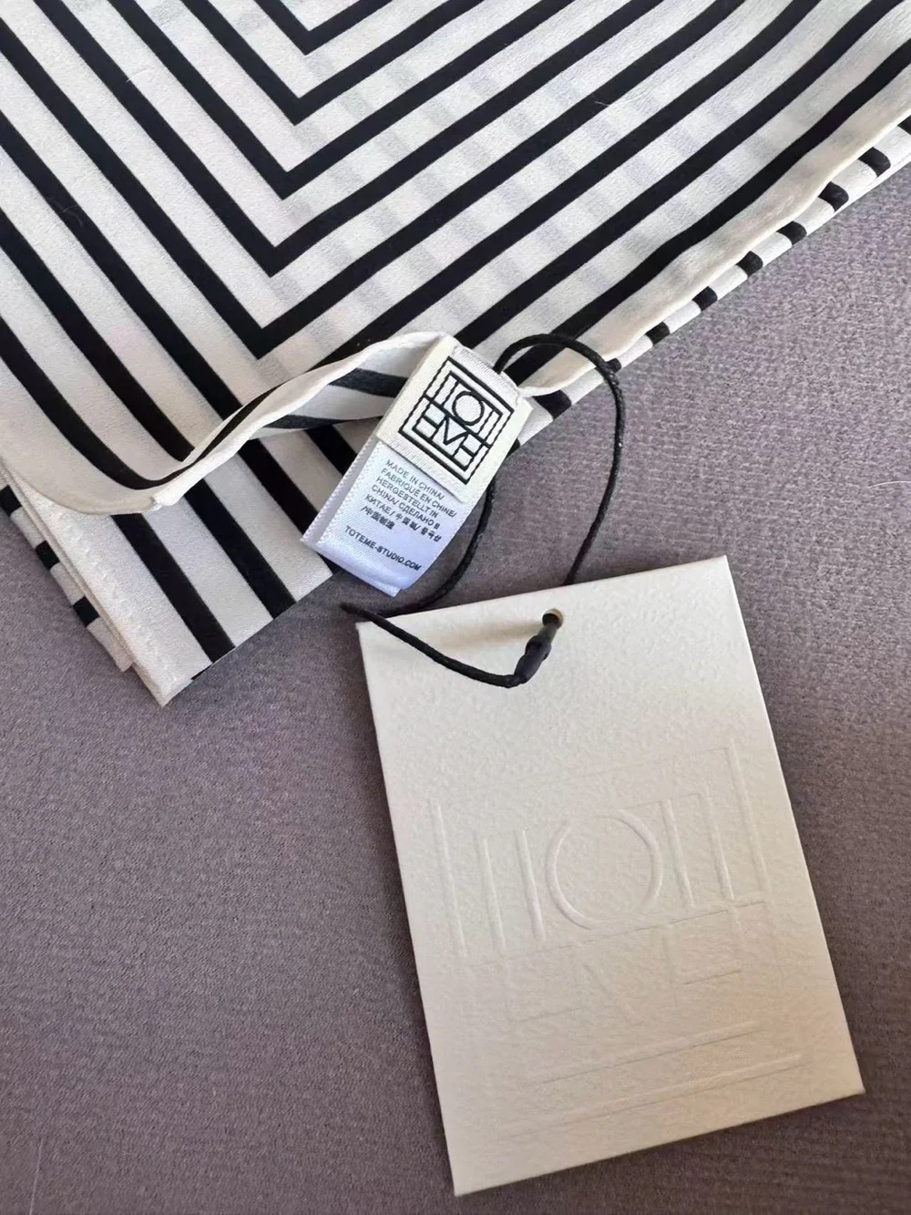 TOTEME Black White Striped Square Scarf